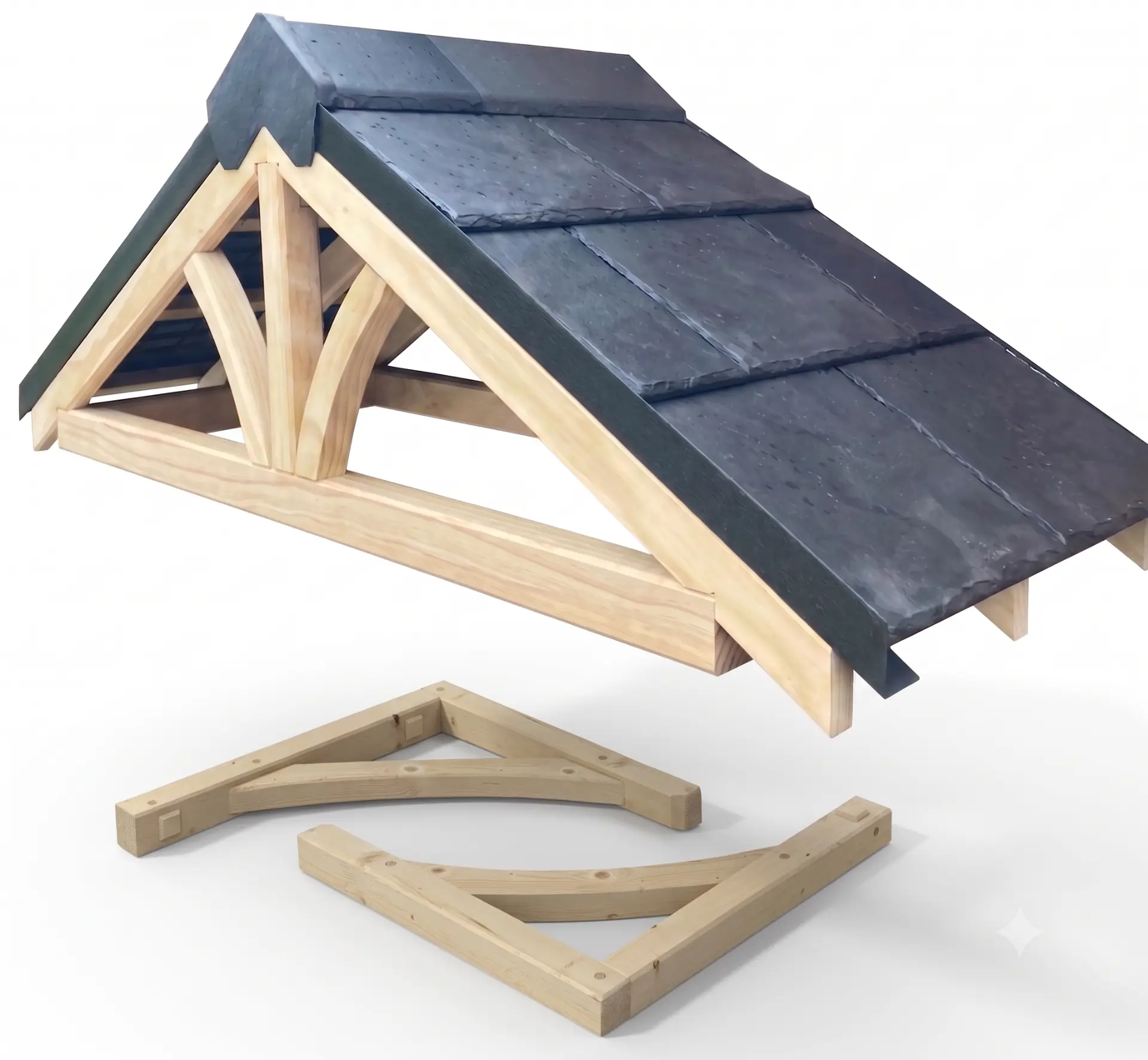 Flat-packed canopy kit on a pallet