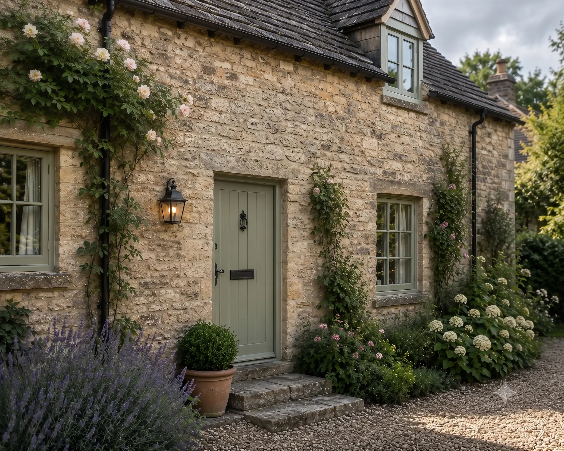 The same cottage doorway before the canopy was fitted